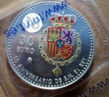 SPANIEN - 30 EURO 2018 - 50. GEBURTSTAG VON KOENIG FELIPE VI