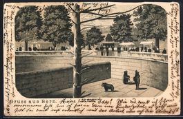 Litho Bern, Bärengraben mit Bären u. P