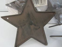 4 Kerzenhalter Stern, braun, 11 cm