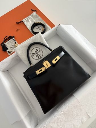 Hermès Kelly ll Retourne  28   Box Full set mit Rechnung