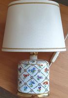 Lampe en porcelaine décor floral avec abat-jour  27 cm