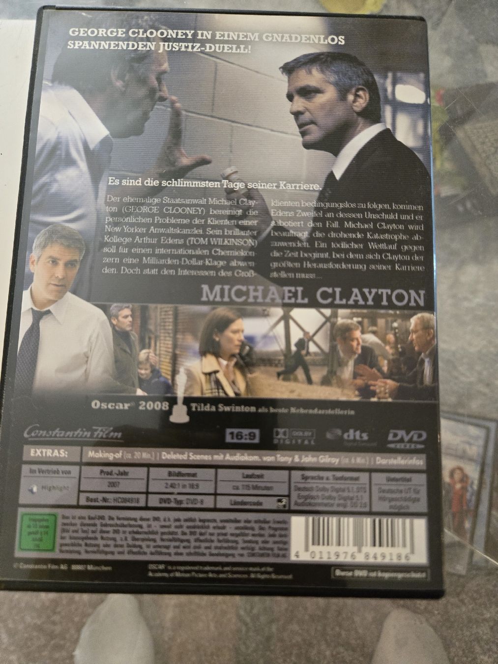 Tutti i DVDs: Michael Clayton DVD – Usato da Bussigny venduto da Kfdlt 1