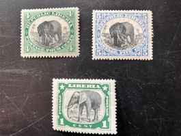 Liberia postfrisch - dreimal mit Elefanten