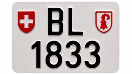 Motorrad Kontrollschild BL 1833 – historische Nummer