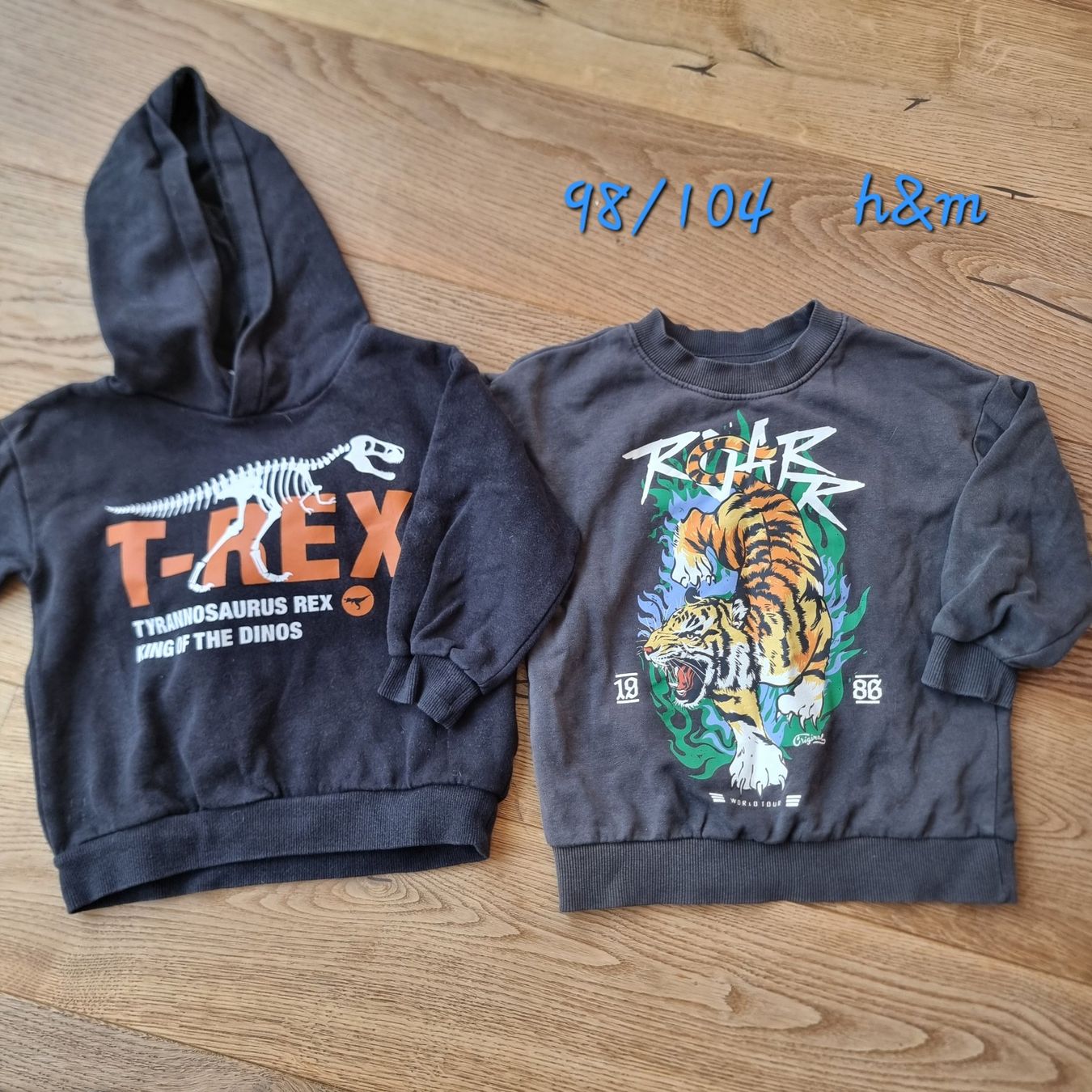 H&M Maglioni & Felpe: 2 Pullover 98/104 h&m T-Rex Tiger Motiv – Nuovo (secondo la descrizione) da Gammen venduto da home_brocki