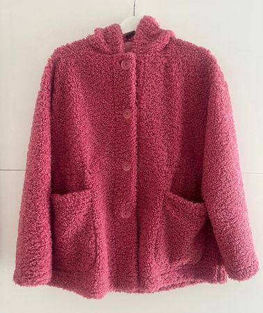 Kuschelige Teddy Jacke mit Kapuze, Free Size, Top Zustand!
