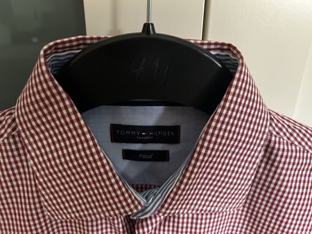 Tommy Hilfiger Hemd, Gr. 39/40 (M), Rot/Weiss Kariert, Top!