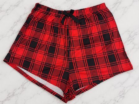 Short de pyjama SHEIN à carreaux rouges et noirs – taille M