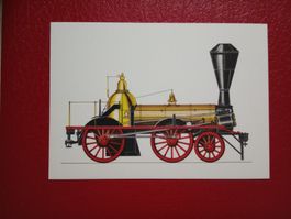 AK Bahn Kunst Color Zeichnung Svoboda Lokomotive Neckar