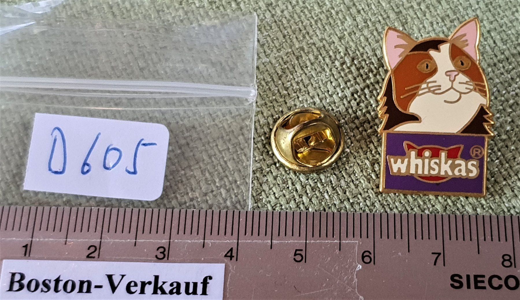 Placchette & Badge: D605 - Pin Whiskas Katze 2 – Usato da Reinach BL venduto da Boston-Verkauf 2