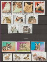 Lot de timbres thématique chats occasion bon état