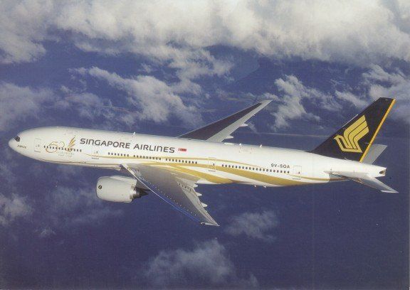 Cartoline postali: Boeing 777, Singapore Airlines – Usato da Zuerich venduto da OceanLinerPostcards