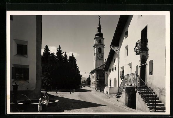 Cartoline postali: AK Bevers, Strassenpartie mit Kirche – Usato da Berlin venduto da bartko-reher