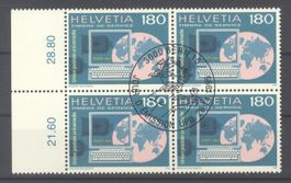 1995, Dienstmarken (UPU D X), Viererblöcke, ET