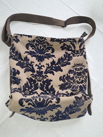 Tasche beige-blau/braun gemustert Fabric guter Zustand
