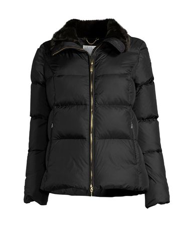 Geox Daunen Jacke Kunstpelz Daunenjacke Winterjacke Noir 44