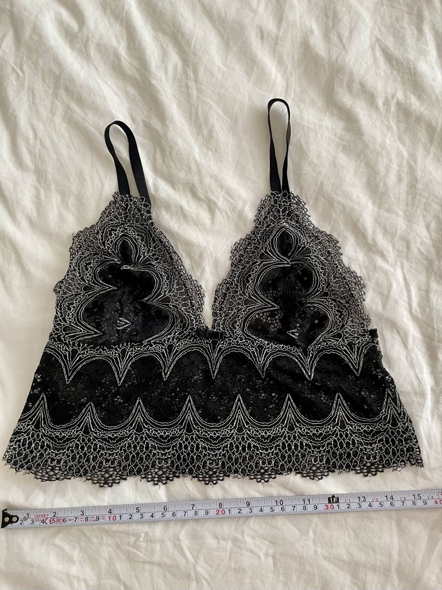 Sonstige Unterwäsche: Bralette Spitze Schwarz Silber Gr. S – Gebraucht aus Zürich von vik_isi 2