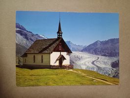 Ak Wallis Kapelle Belalp mit Aletschgletscher
