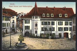 Thun, Hotel Krone und Rathausplatz mit S