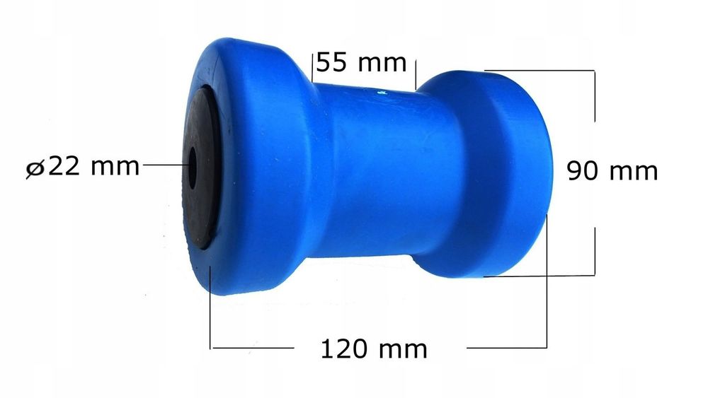 Bugrolle 75 Mm Gummirolle | Trailerrolle Kielrolle | Bootszubehör