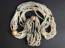 Kette mit Armband echte Perlen