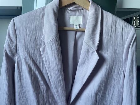 H&M Damen Oversize Blazer, zartes Lila, Grösse S, neuwertig