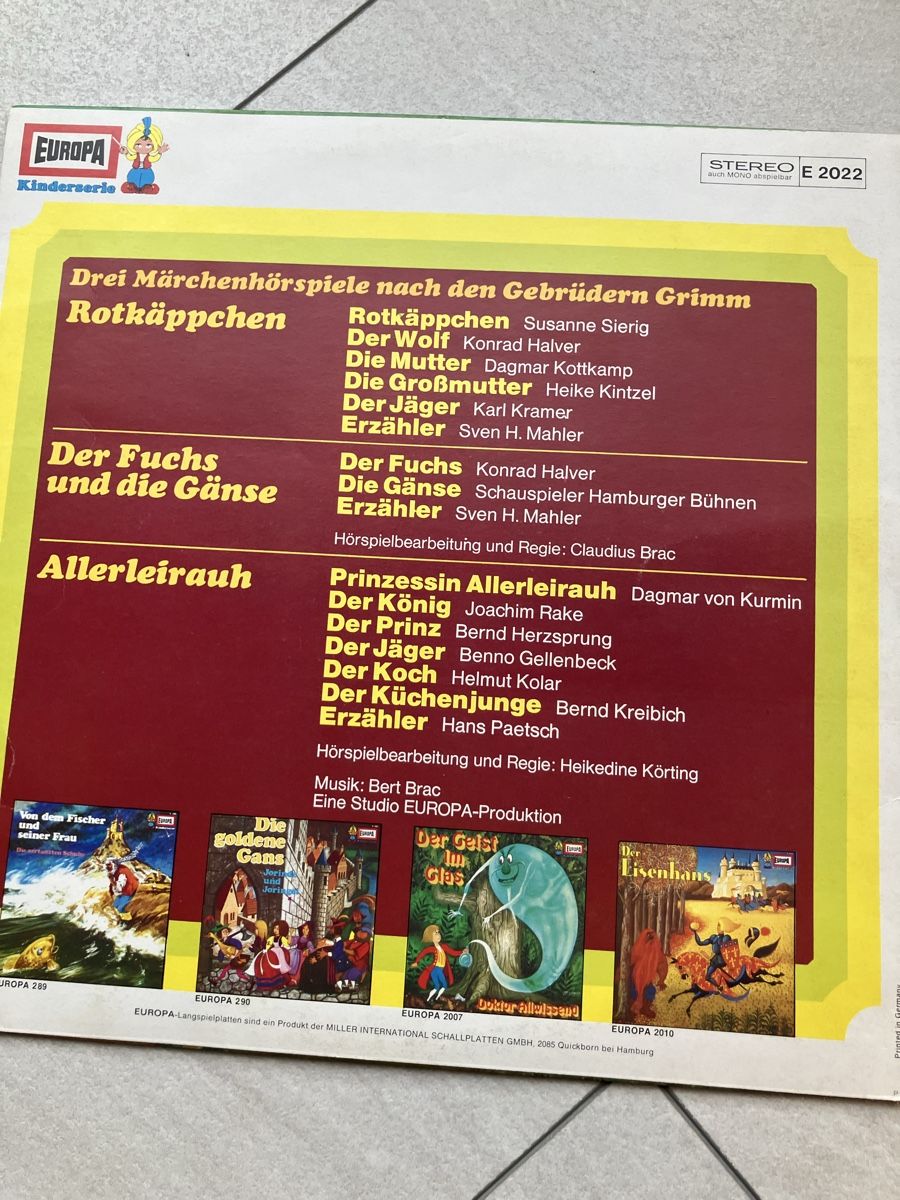 Vinyles: LP Rotkäppchen – D'occasion à Biglen par Maci2005 1