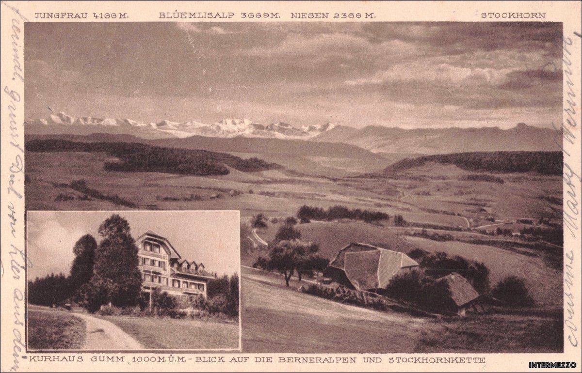 Cartoline postali: Biglen BE // Kurhaus Gumm 1921 – Usato da Basel venduto da intermezzo12