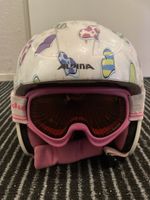 Kinderskihelm Alpina Grösse 54-58 cm mit Slokker Brille