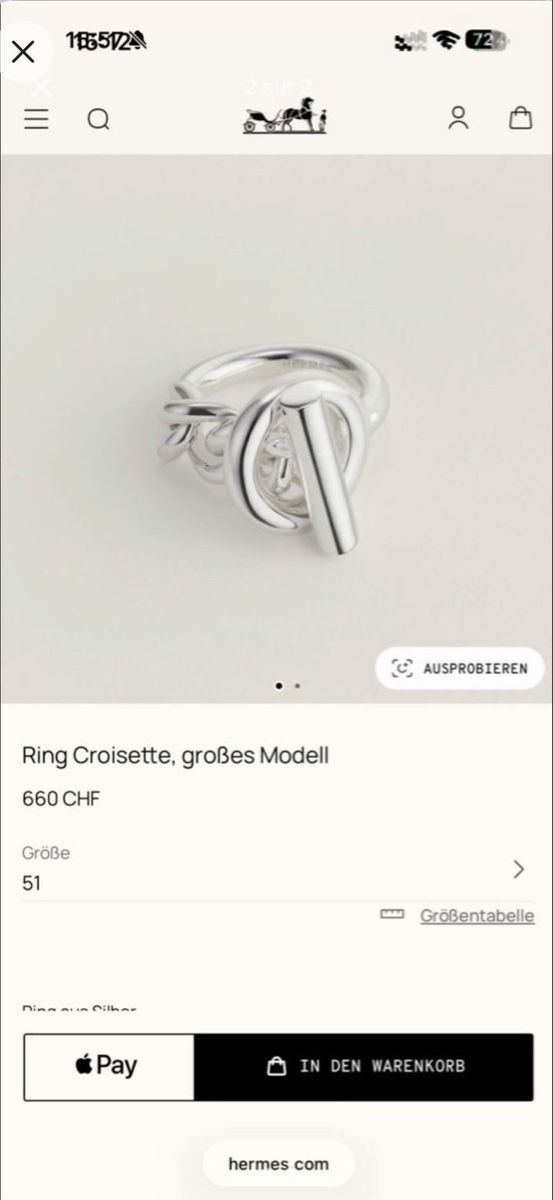 Hermès Anelli: Bague hermès argent - taille 51  – Usato da Yverdon-les-Bains venduto da ame_7f2x