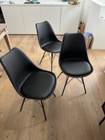 3 Esszimmerstühle Eris Westwing, schwarz gepolstert