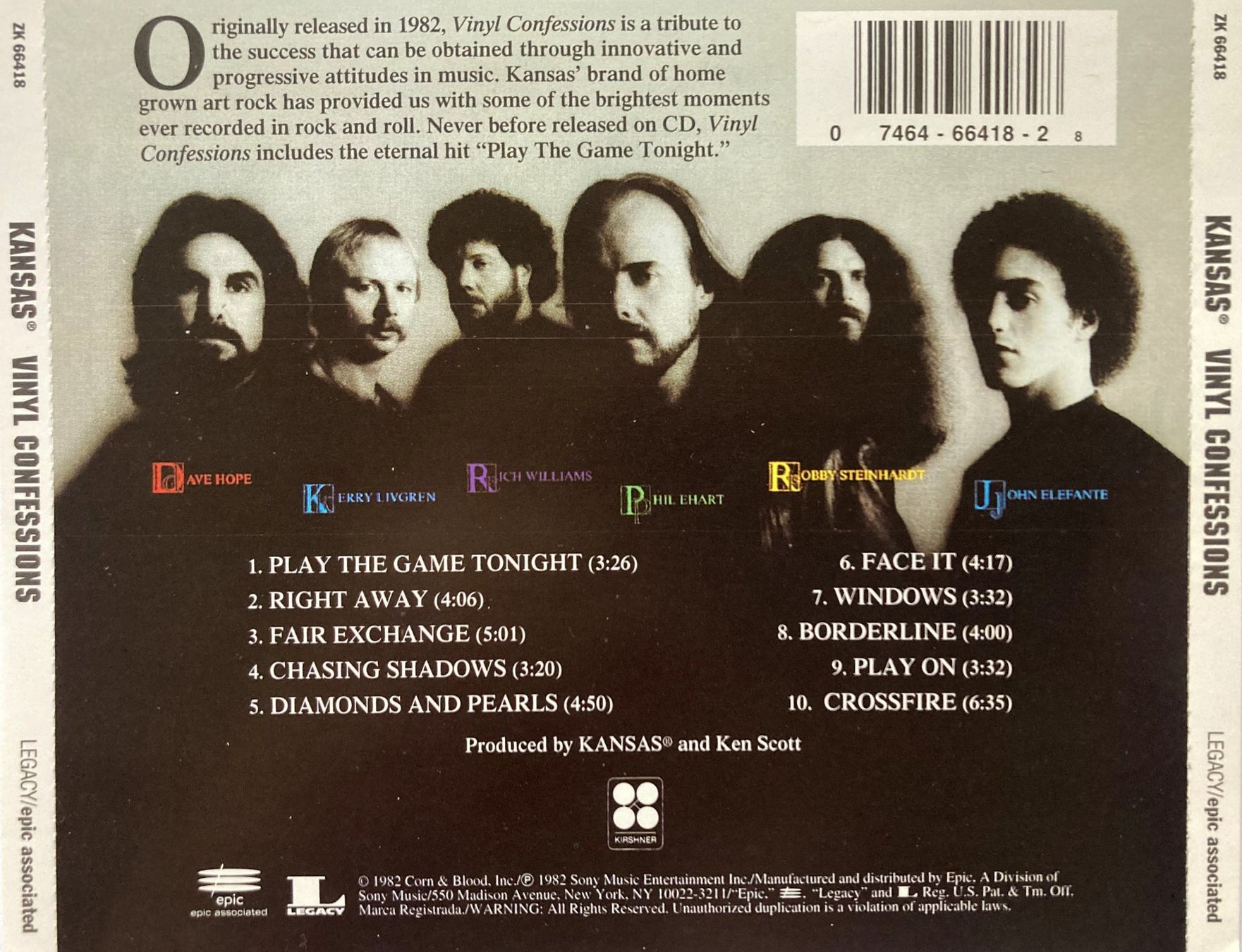 CD: KANSAS - VINYL CONFESSIONS – Usato da Bottens venduto da hotter-than-hell 2