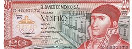 Mexico 20 Pesos 1977  P-64 A-UNZ Serie DG