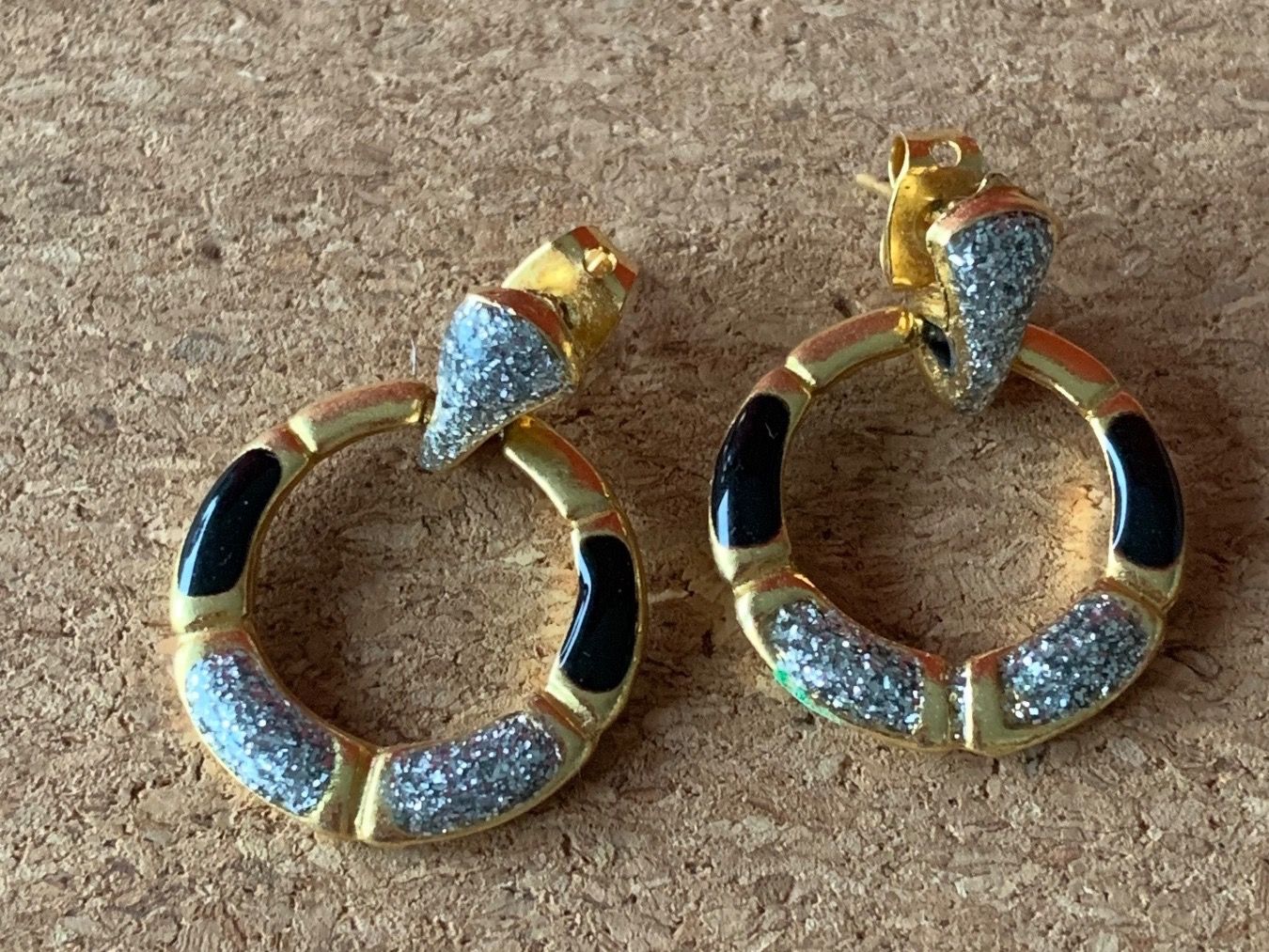Boucles d'oreille: Ohrenplämper Fancy gold-glitzer-schwarz – Neuf (Voir description) à Dittingen par Bellevista