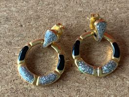 Ohrenplämper Fancy gold-glitzer-schwarz