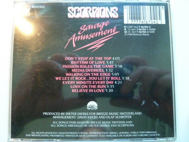 CD: Scorpions - Savage amusement – Usato da Au ZH venduto da sikoku 2
