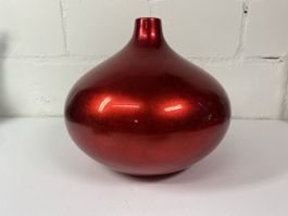 Dekorative Vase Keramik rund glänzend rot gebraucht