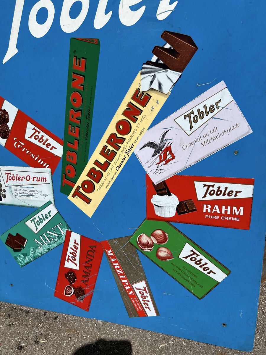 Insegne: Chocolat Tobler Toblerone Schokolade Blechschild – Usato da Theilingen venduto da ovi123 1