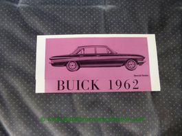 Buick Modellprogramm 1962 Prospekt deutsch/franz. GM-Biel