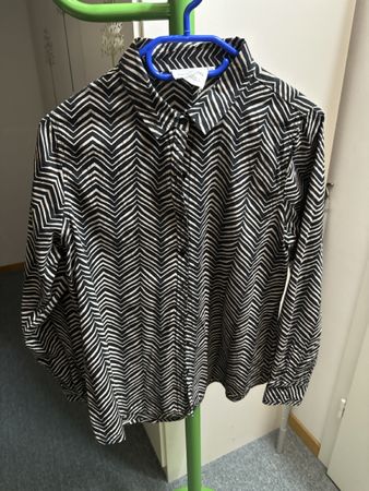 Bluse Atelier Maree Bio-Baumwolle schwarz creme Grösse M
