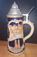 Dekorativer Bierkrug mit Zinndeckel – Motiv München