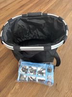 Fahrradkorb schwarz mit Halterung neu