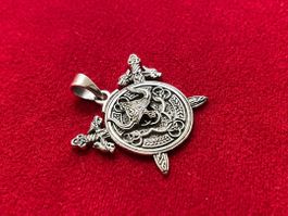 Anhänger Wikingerhelm 925 Sterling Silber Steel Art