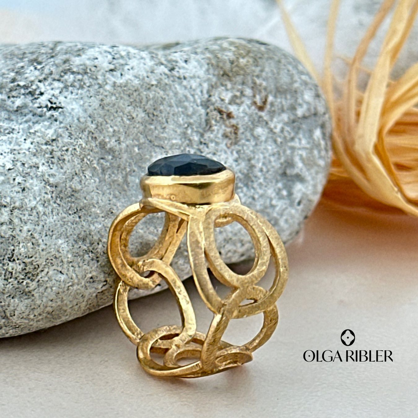 Olga Ribler Ringe: Labradorit Ring Sterling Silber gelbvergoldet Ringgrösse 50 – Neu (gemäss Beschreibung) aus Luzern von Schmuckoutlet 3
