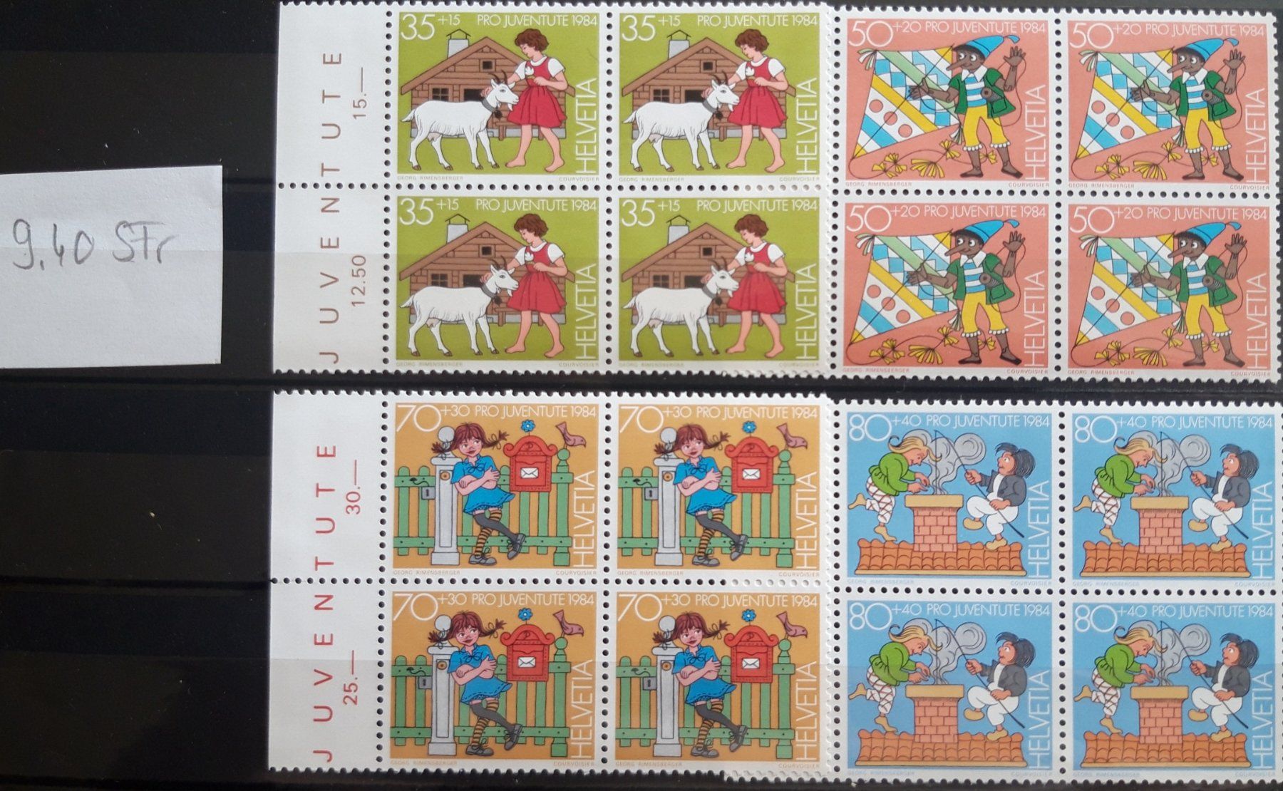 Tutti i francobolli: 4er Blöcke Pro Juventute 1984 postfrisch – Usato da Buus venduto da papillon098