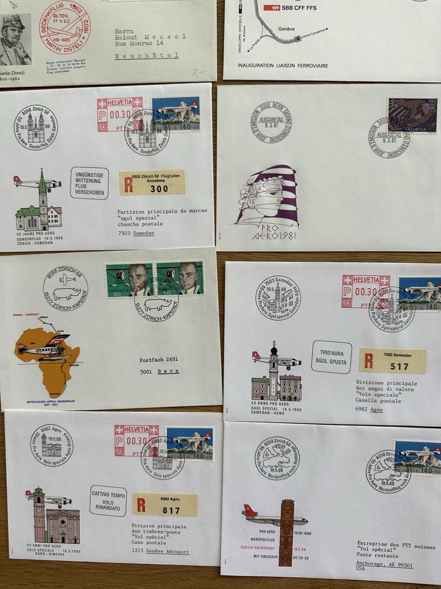 Tous les timbres: Schweiz - 24x Flugpost FDC – D'occasion à Schmitten / FR par Samsara169 4
