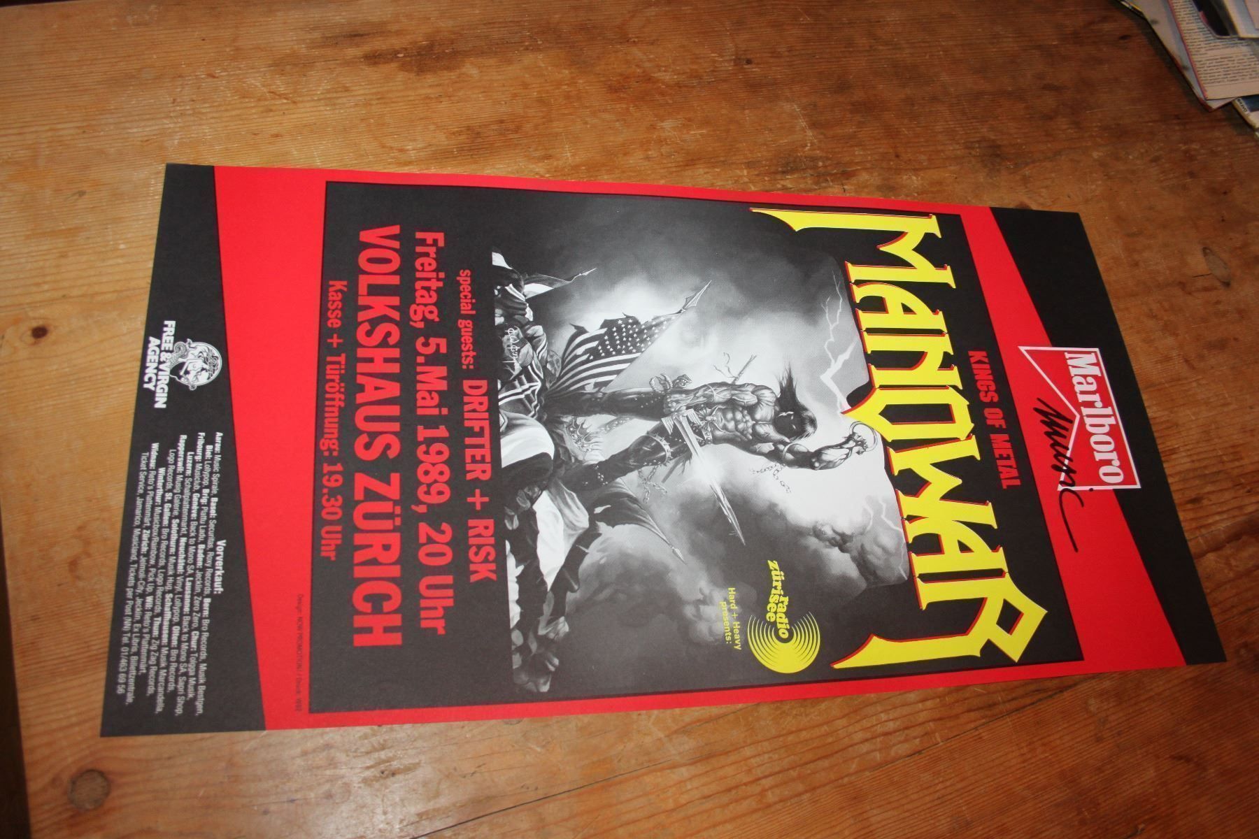 Schallplatten: MANOWAR drifter CONCERT ORGINAL PLAKAT 1989 – Gebraucht aus Pfaffhausen von mono_rec 1
