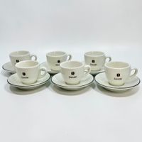 Ensemble de 6 tasses à café Cerutti avec soucoupes