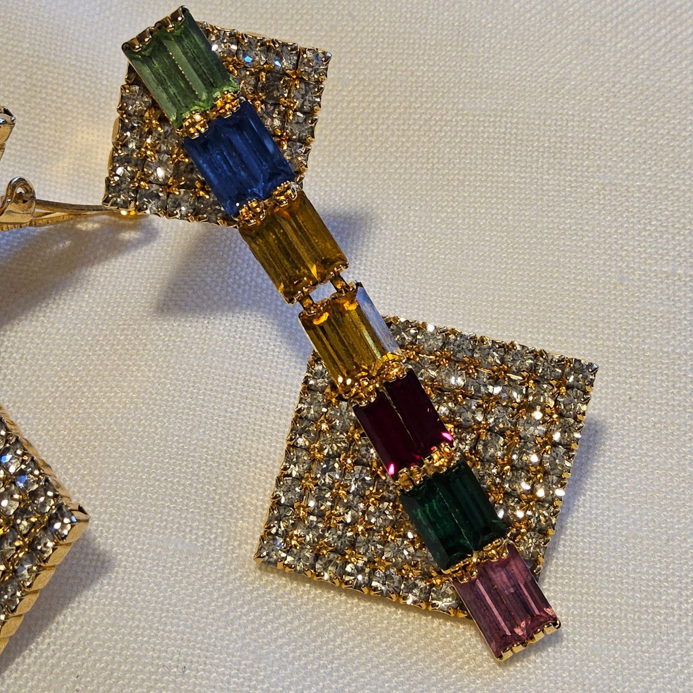 Orecchini pendenti & Orecchini a lobo: Top Vintage Strass Ohrclips, ca 1950 – Usato da Zürich venduto da Aleick 9