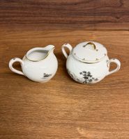 Zuckerdose & Milchkännchen Set, Vintage, Goldrand, Porzel...